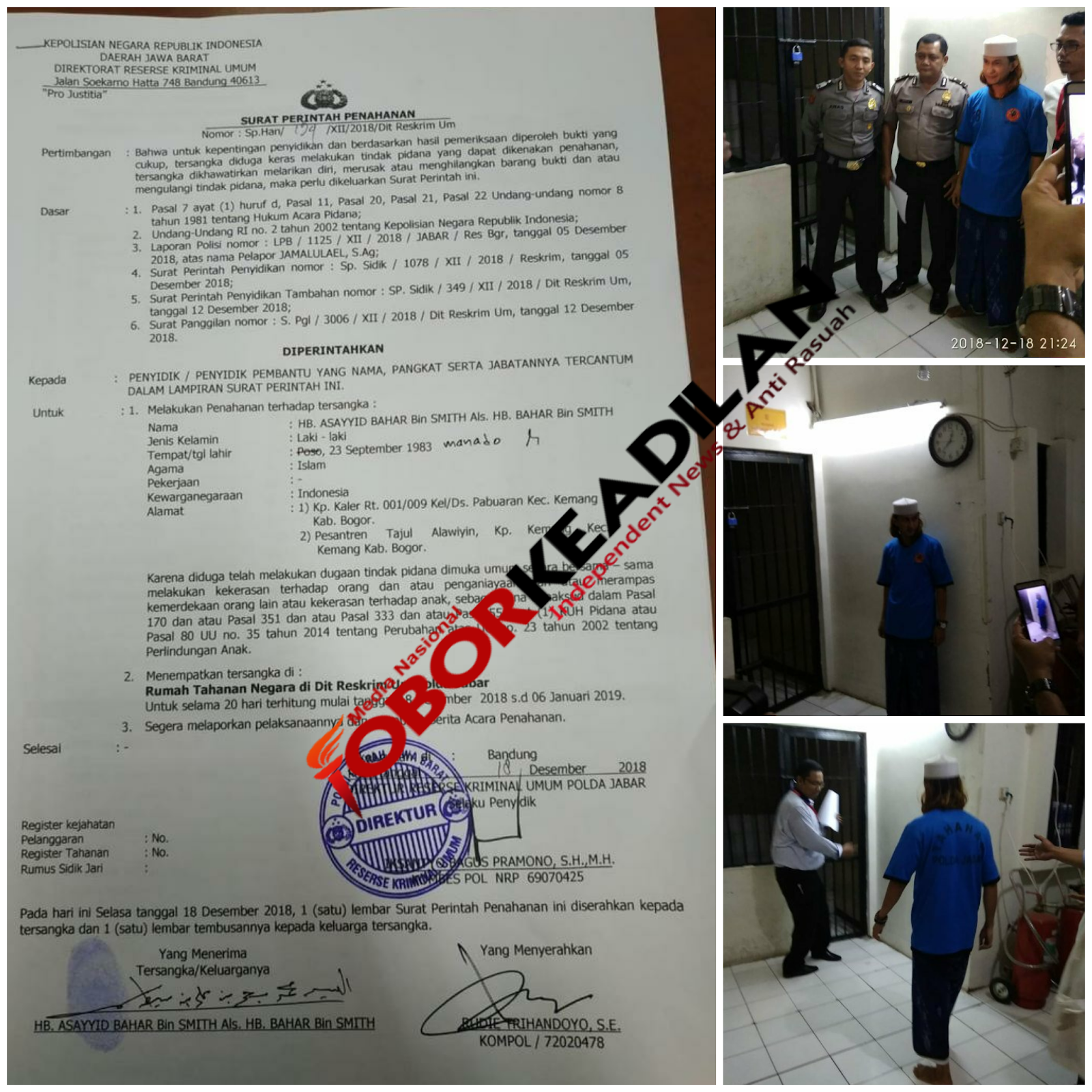 Habib Bahar bin Smith Resmi Ditahan Pihak Polda Jabar, Diduga Terlibat Aniaya Anak Remaja