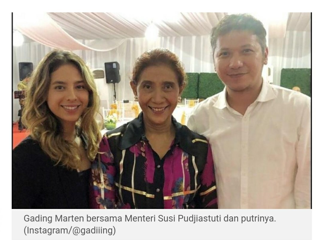 Gading Marten Dijodohkan dengan Putri Menteri Susi Pudjiastuti