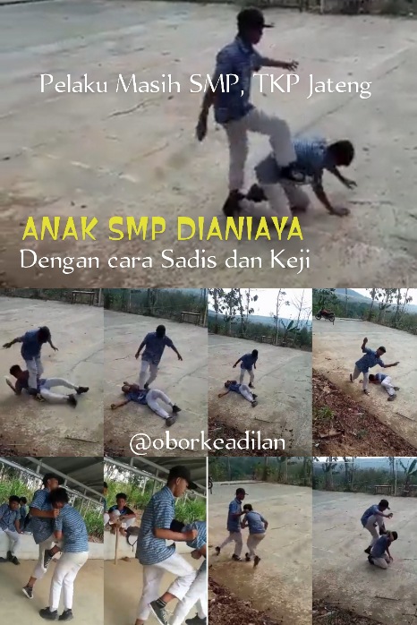 Viral, Anak SMP Dengan Sadis Aniaya Adik Kelasnya, TKP Cimanggu Jawa Tengah 