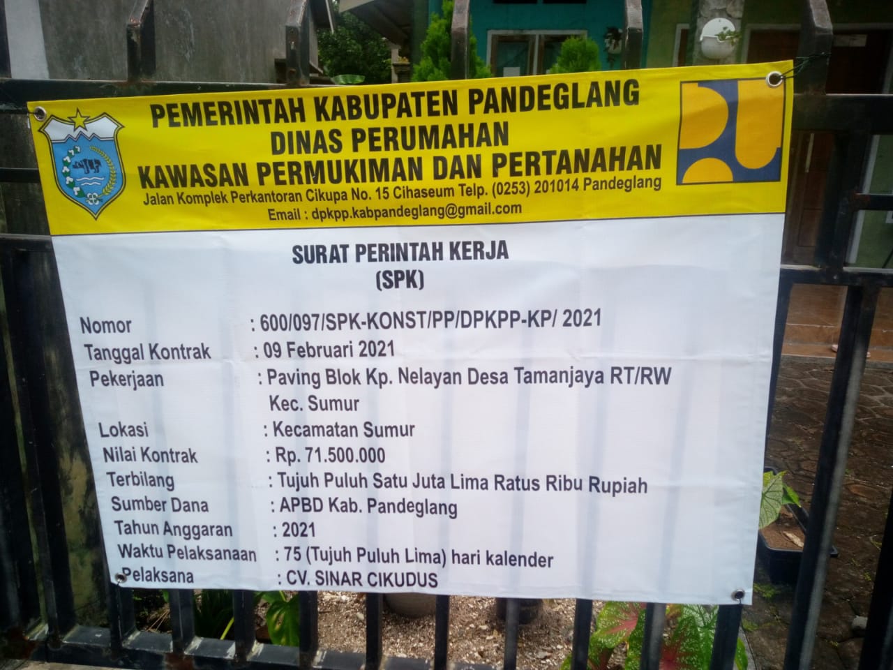 Pengerjaan Paving Blok Di Kampung  Nelayan Amburadul Oleh CV Sinar Cikudus