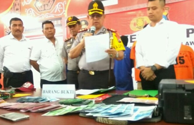 Polres Pelabuhan Belawan Tangkap Dua Tersangka Pengedar Uang  Palsu.