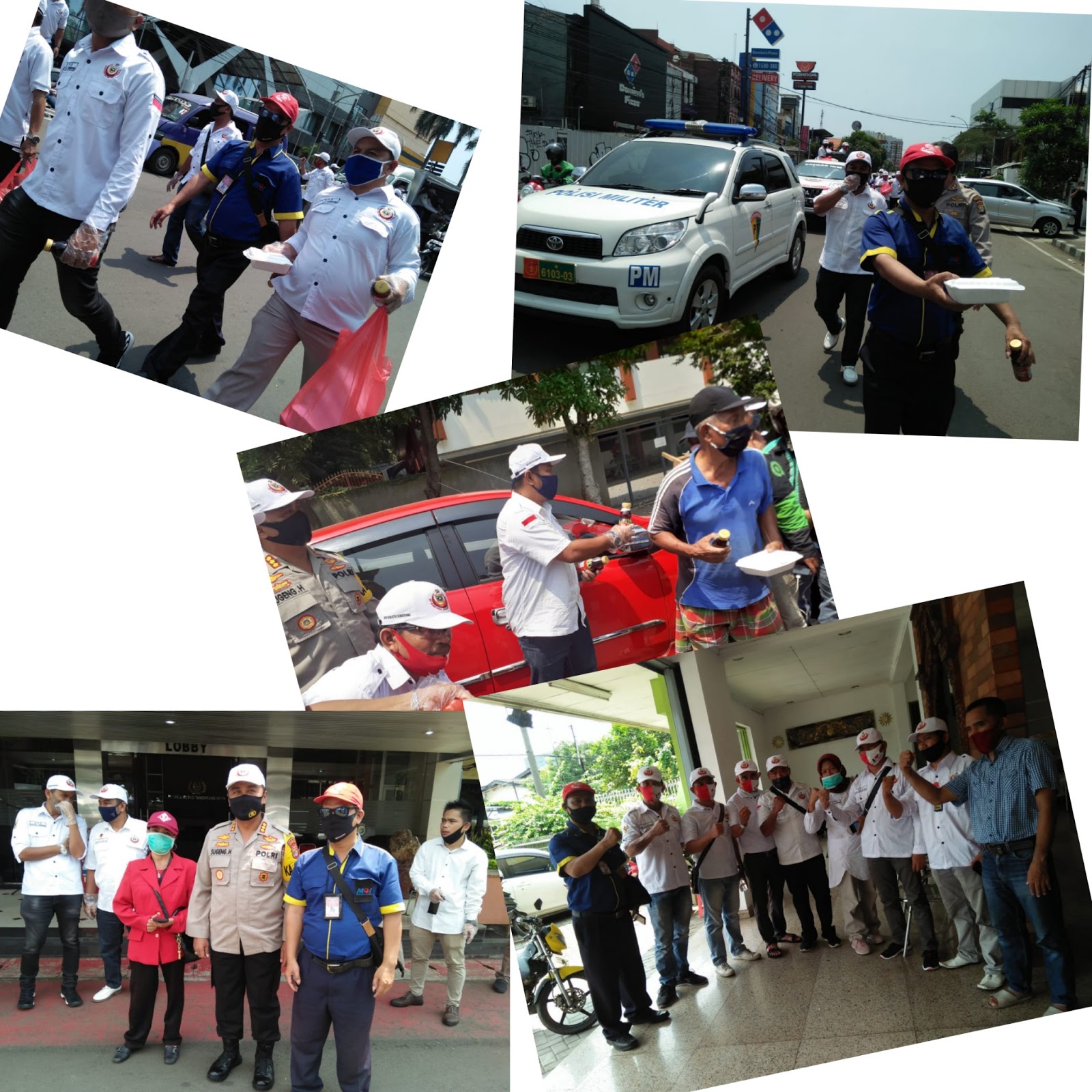 Turut Prihatin IKM Kota Tangerang JLN dan Metro Polres Tangerang Kota Bagikan 1000 Bungkus Nasi dan  Minuman Botol.
