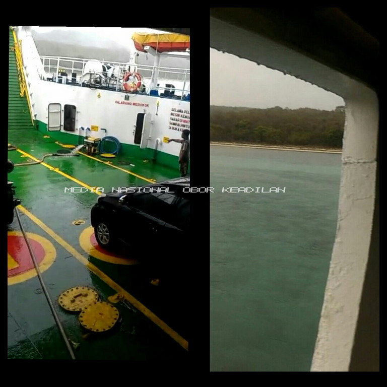 Hujan Di Sertai Angin Kencang,KMP Pelangi Nusantara Hanyut Di Perairan Selat Bali