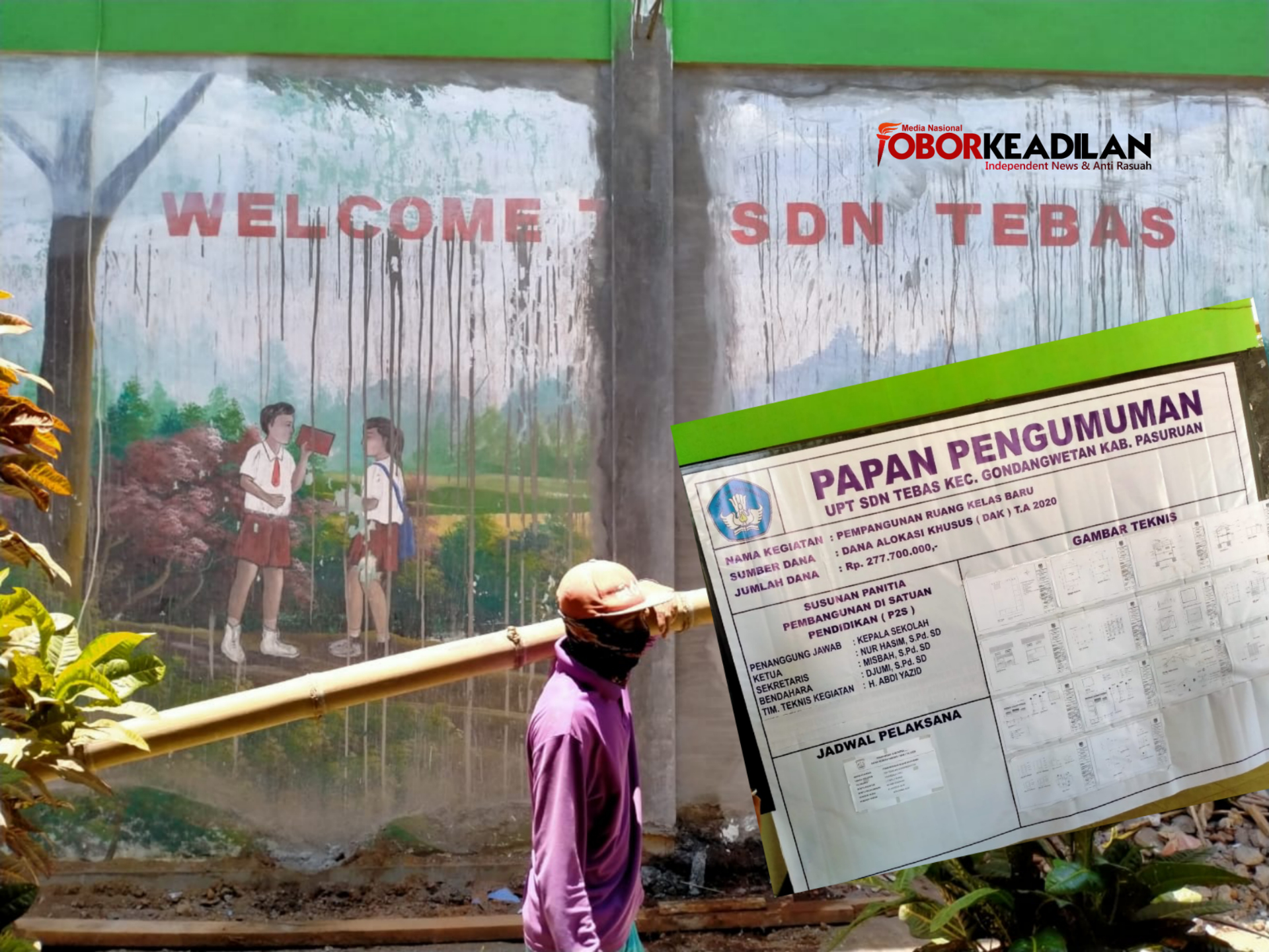 Rehab ruang kelas SDN Tebas Dianggap Tak Sesuai Bestek, Inspektorat Diminta Serius Adakan Monev