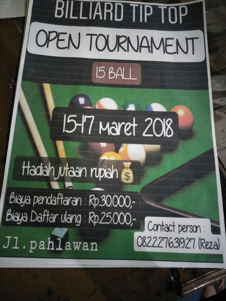 RUMAH BILYAR BERSAMA EKS ATLIT BILYAR TANJUNG JABUNG BARAT GELAR OPEN TOURNAMENT BILYAR
