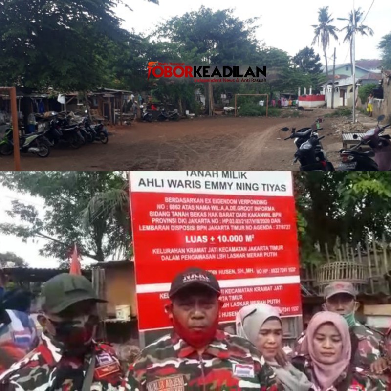 Buktikan keseriusan, LMP tancap plang dilahan EX eigendom verponding 6862 di Kramat jati Jakarta Timur 