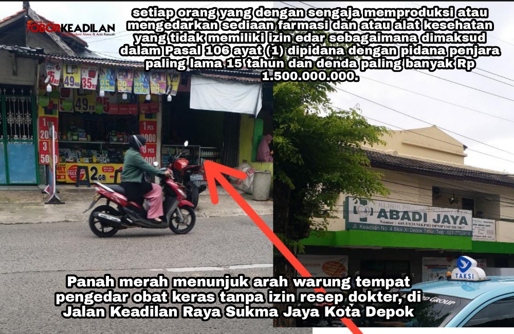 Peredaran Ilegal Obat Type G Psikotropika di Jl. Keadilan Raya Sukmajaya Depok Mengkhawatirkan 