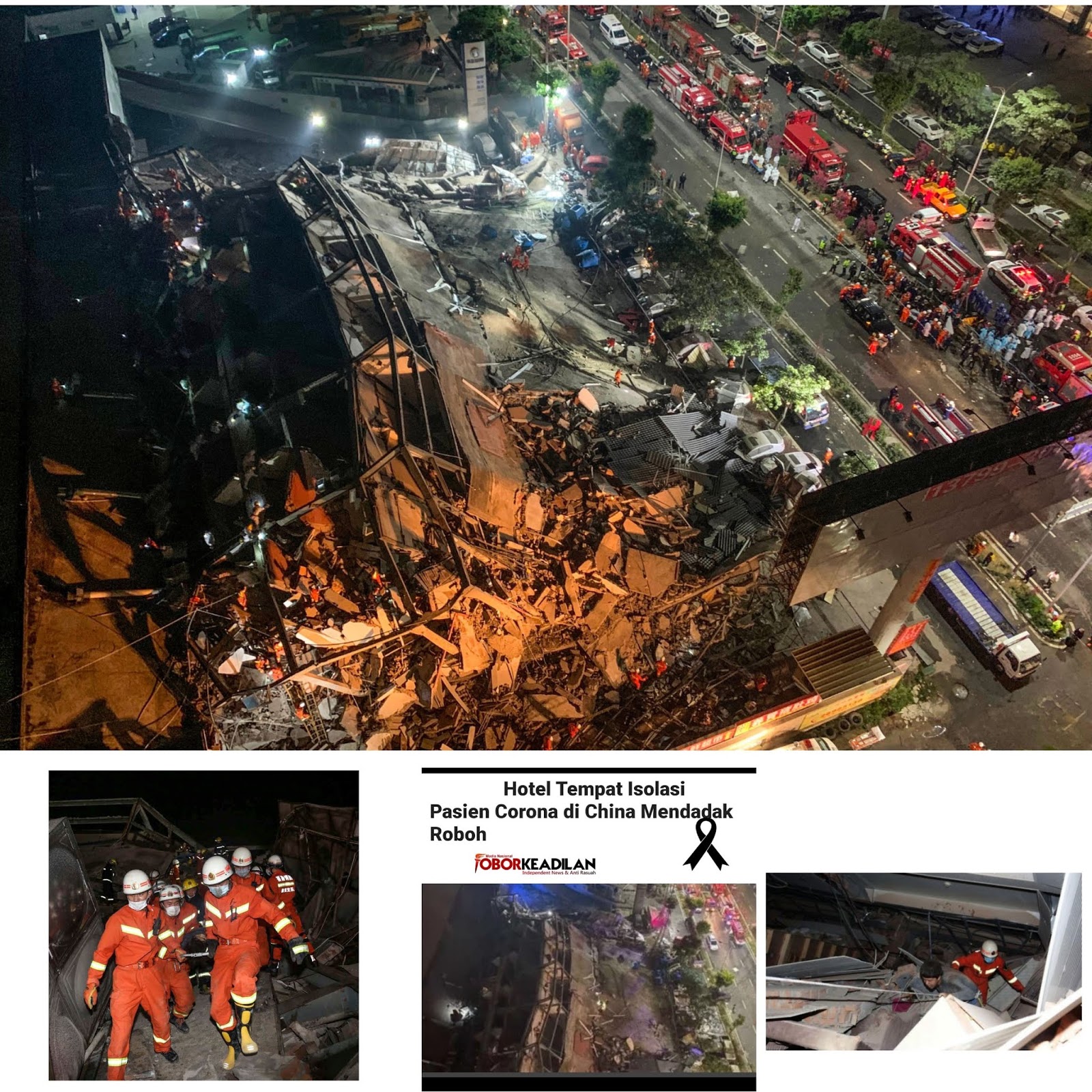 70 Korban Terperangkap, Hotel Xinjia Tempat Isolasi Pasien Corona di China Mendadak Roboh