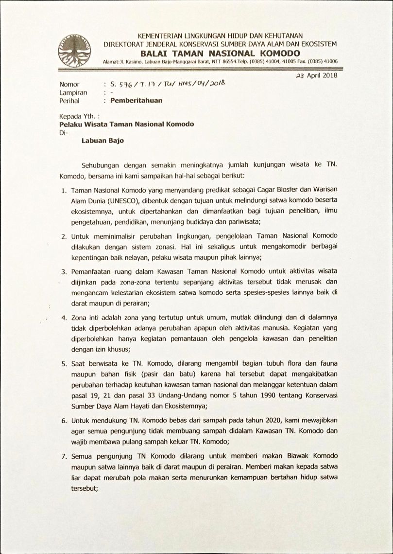 NAIKNYA ANGKA KUNJUNGAN WISMAN, BTNK KELUARKAN SURAT PEMBERITAHUAN