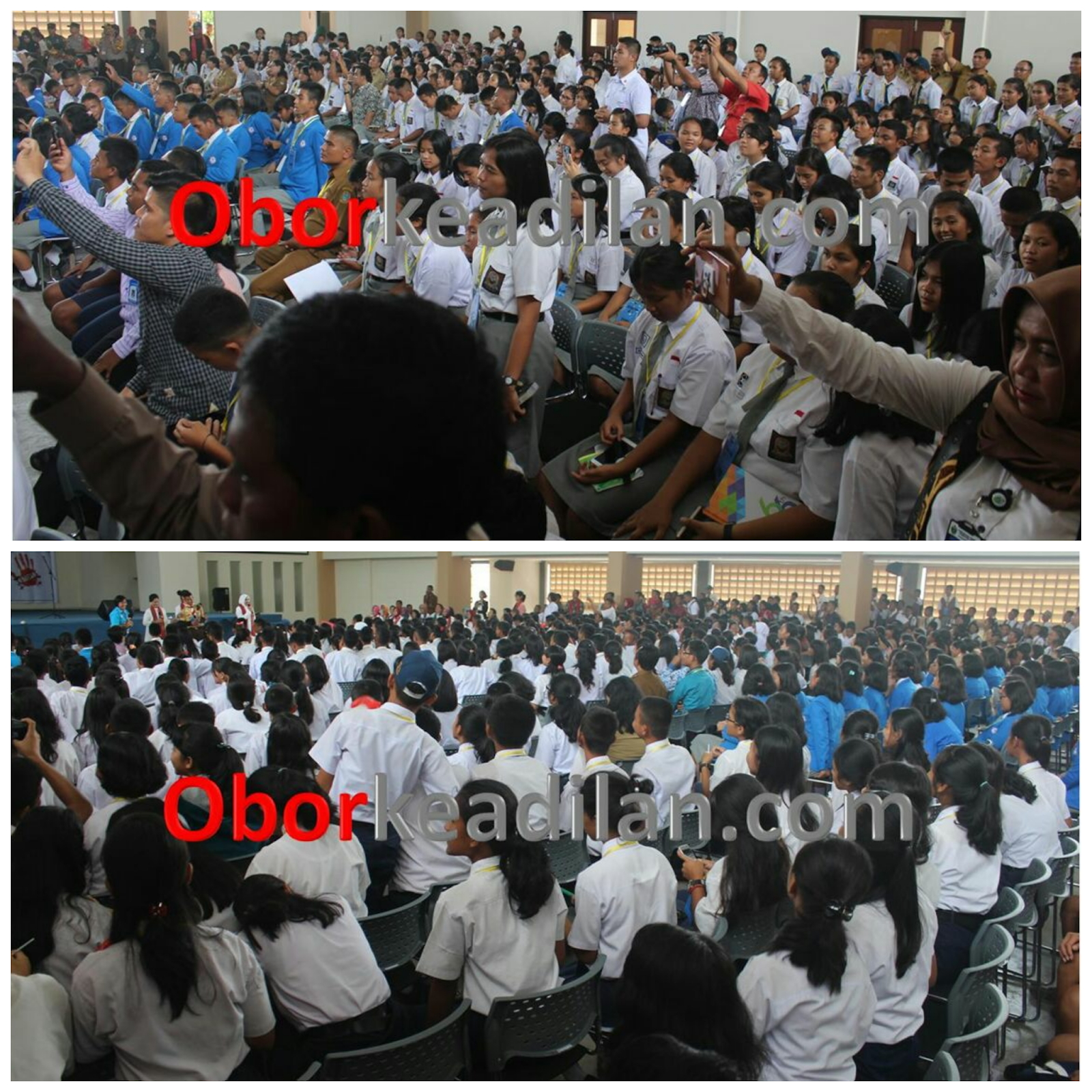 IRIANA JOKOWI DAN IBU-IBU OASE KABINET KERJA JOKOWI MELAKUKAN SOSIALISASI NARKOBA DI AULA SMA DEL LAGUBOTI