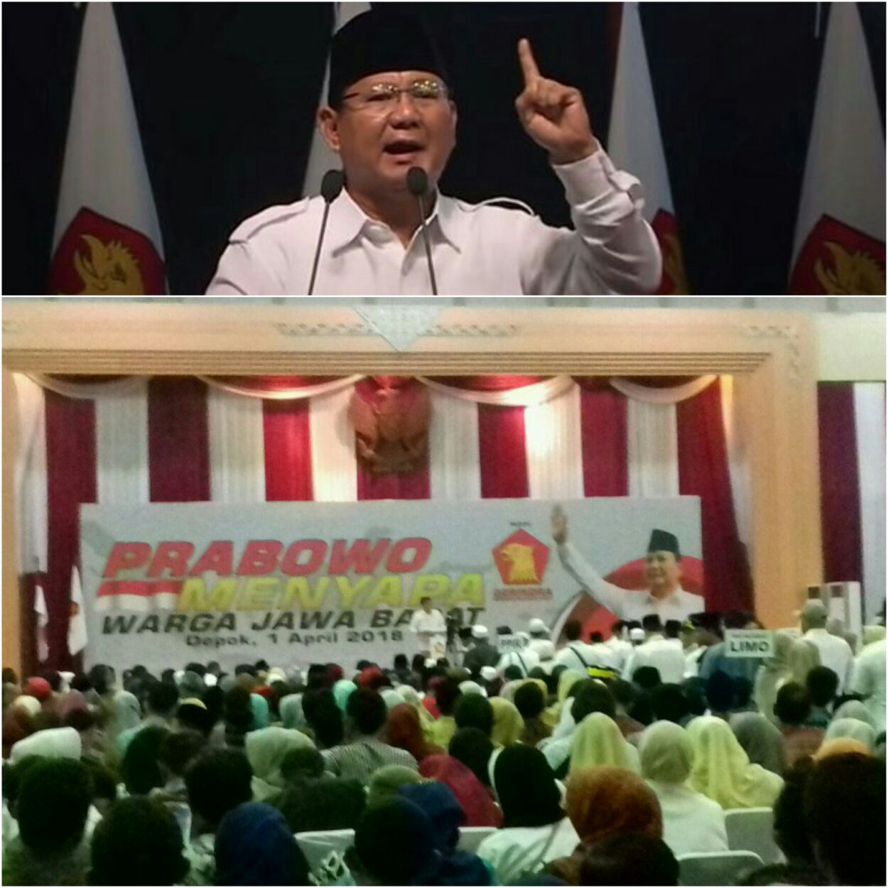 Prabowo Menyapa Rakyat dan Temu Ramah  Pengurus Partai Gerindra se-Kota Depok