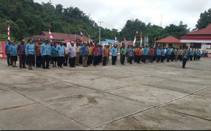 Instruksi Mendagri : Kepala Kepegawaian Provinsi Papua Barat Pimpin Apel Di Kumurkek Ibukota Kabupaten Maybrat
