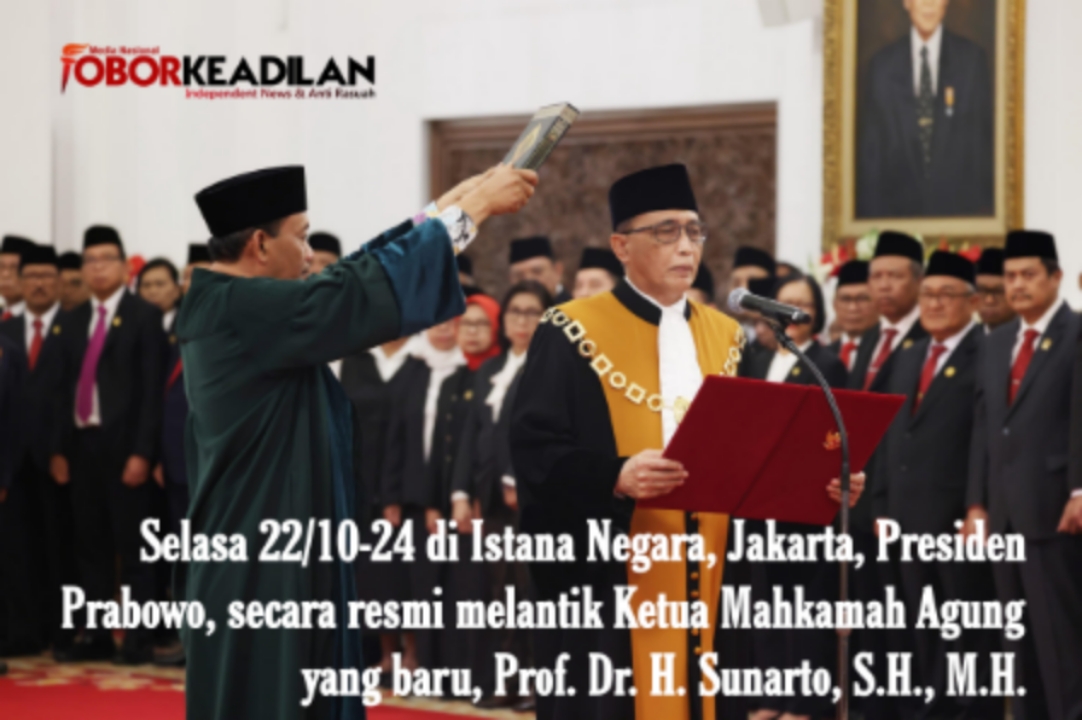 Prabowo Melantik Ketua Mahkamah Agung yang Baru, Prof. Dr. H. Sunarto, S.H., M.H.