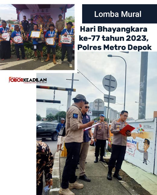 Libatkan Guru Besar UI, Lomba Mural Hari Bayangakara-77 di Kota Depok, Angkat Tema Pemilu Damai
