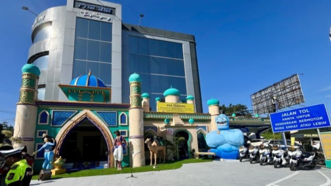 Pos Terpadu Simpang Gadog Manjakan Pemudik dengan Konsep Megah Istana Aladin di Jalur Puncak