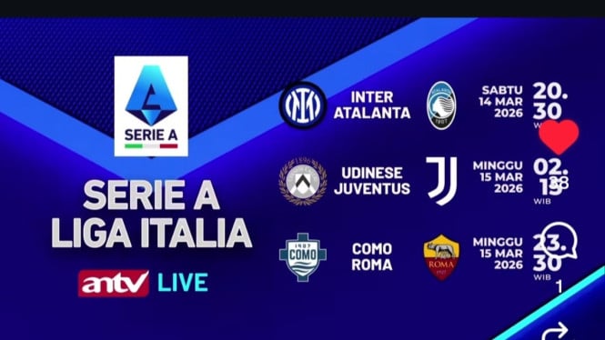 ANTV Hadirkan Pertandingan Serie A Italia Secara Gratis, Berikut Jadwal Lengkap Siaran Langsung Klub-Klub Top