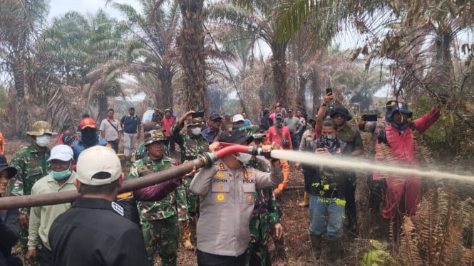 Polres Pelalawan Bongkar Sindikat Pembakar Lahan, 500 Hektare Terbakar di Teluk Meranti