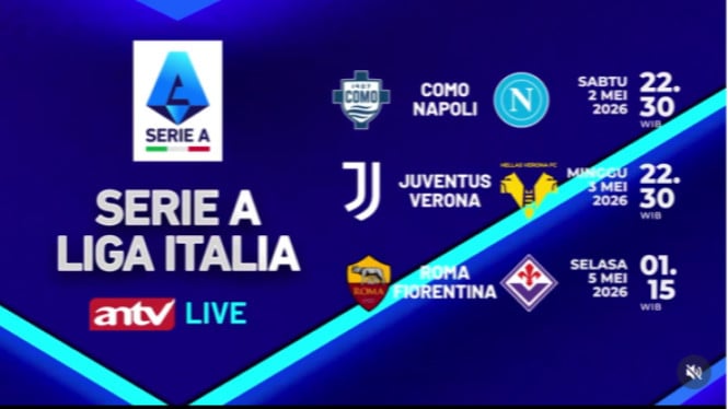 ANTV Hadirkan Pertandingan Serie A Spektakuler Minggu Ini: Napoli, Juventus, dan AS Roma Tampil Memukau