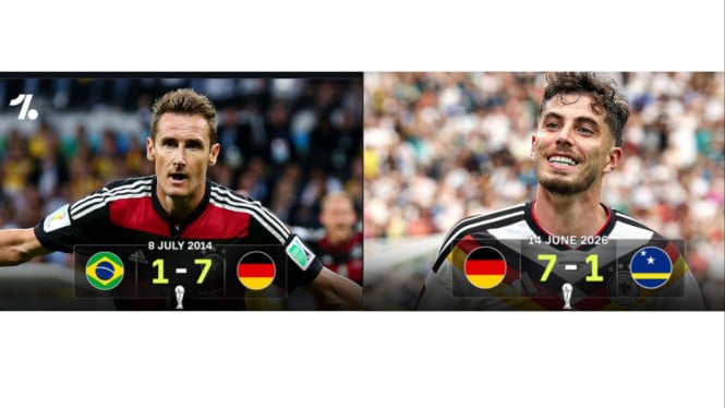 Jerman Cetak Rekor 7-1 Atas Curacao, Mengulang Skenario Kelam Brasil di Piala Dunia 2014