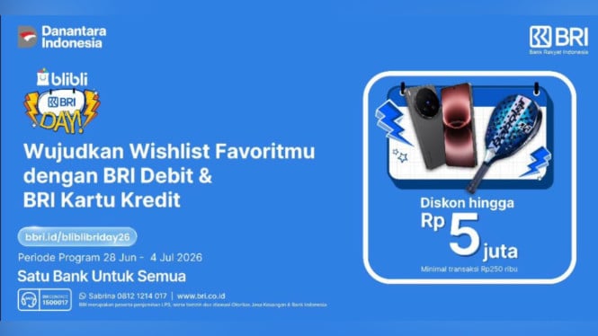 BRI Luncurkan Program BRIDAY, Memberikan Kesempatan Emas Konsumen untuk Berbelanja Hemat di Platform Blibli