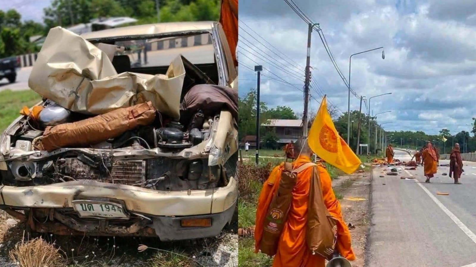Tragedi di Thailand: Anak-anak yang Mengemudi Menelan Nyawa Sembilan Biksu Dalam Insiden Mengerikan