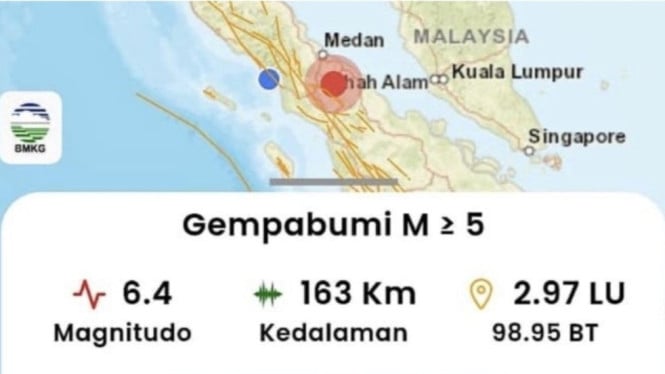 Gempa Berkekuatan 6,4 Magnitudo Guncang Simalungun Sumatra Utara, Getaran Terasa Hingga Wilayah Aceh