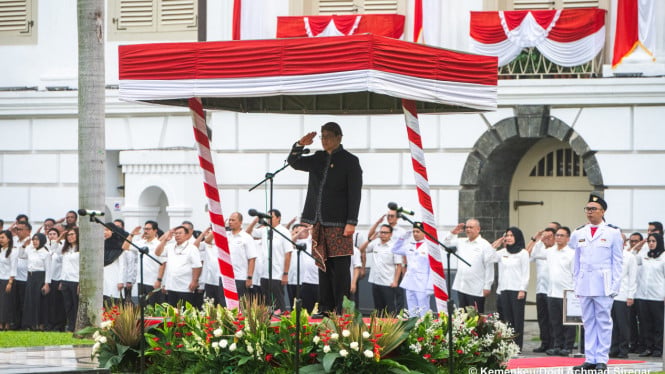 Upacara HUT RI ke-81 di Kemenkeu, Purbaya Tegaskan Momentum Kebangkitan Nasional